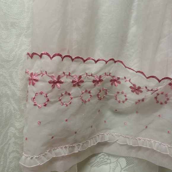 Vintage Sheer Pink Mid-Century Apron ‎ 1950s Apparel Housewife Costume Grandma - Picture 2 of 7